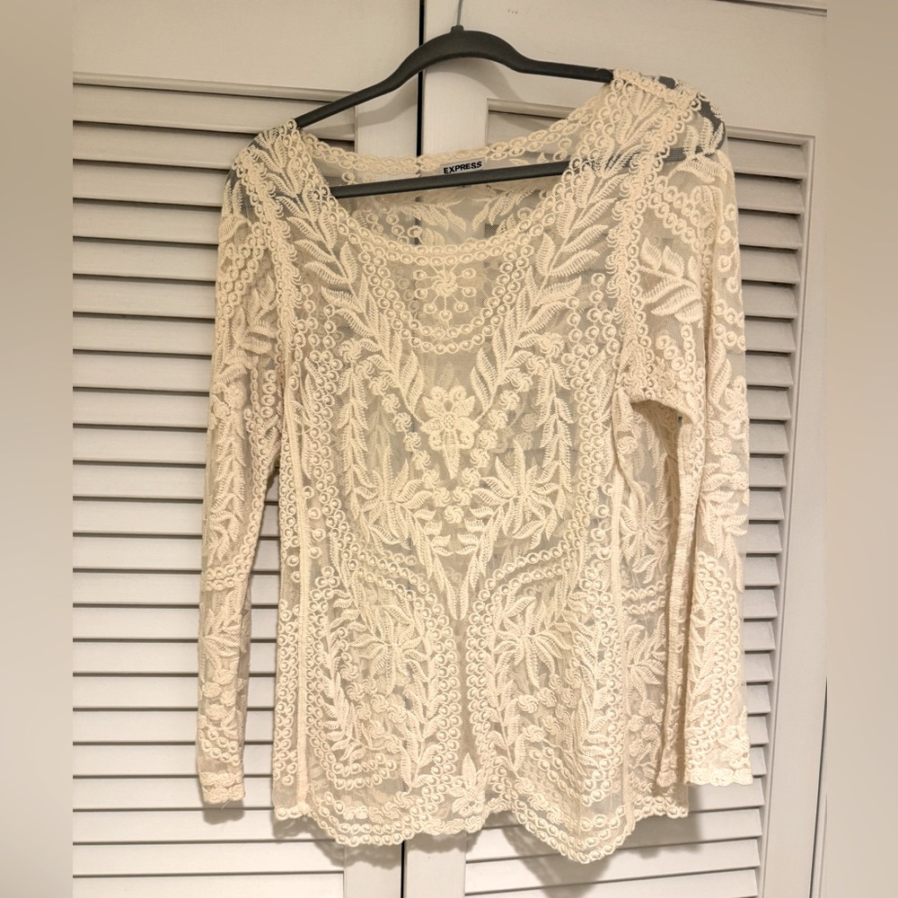 Express Lace Sheer Top (size medium)